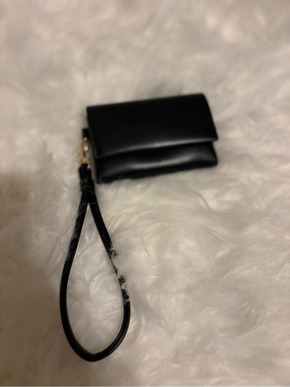 a new day Black Wristlet Card Holder with Detachable Strap